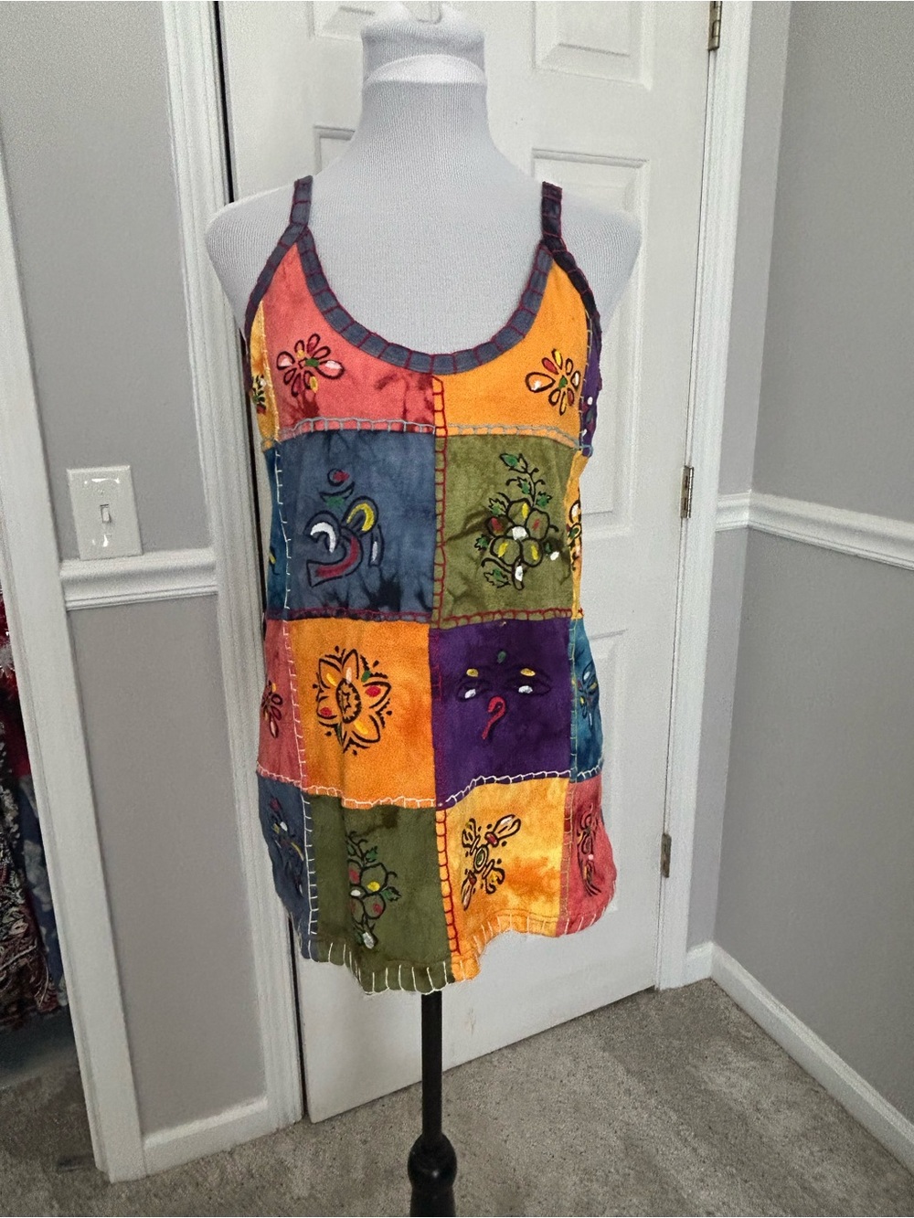 Colorblock Patchwork Boho Tank Top